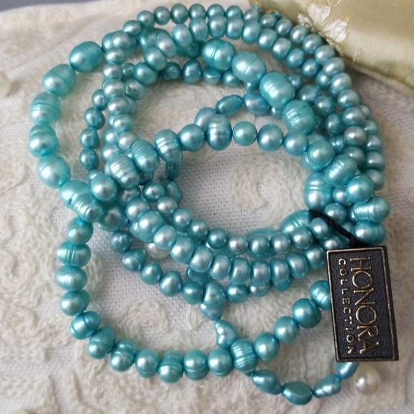 Honora Stretch Bracelets Set of 6 Mint Ringed Fre - Picture 2 of 3